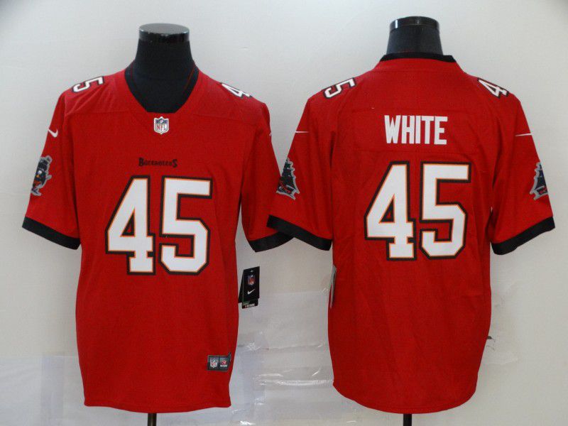 Men Tampa Bay Buccaneers #45 White Red New Nike Limited Vapor Untouchable NFL Jerseys